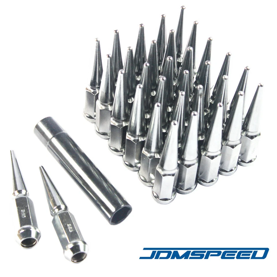 Juego de 32 tuercas de clavo cromadas JDMSPEED 9/16" para Dodge RAM 2500 3500 1994-2011 Foto 3 de 4