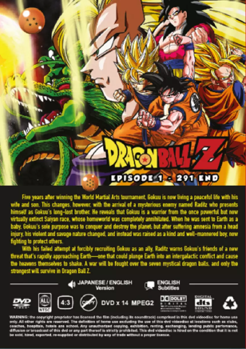 QANIME DVD Dragon Ball Z Episodes 1-291 End English Dubbed & Subtitles