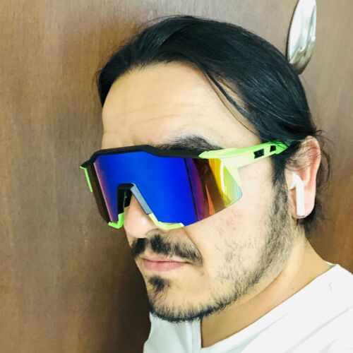 For Men Sunglasses Sport Outdoor Cycling Shield Single Lens Speed Goggle Mirror - Picture 36 of 38