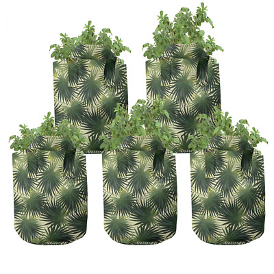 Exotisch 5er Set Stofftöpfe Stofftaschen Lavish Kohl Palmblätter