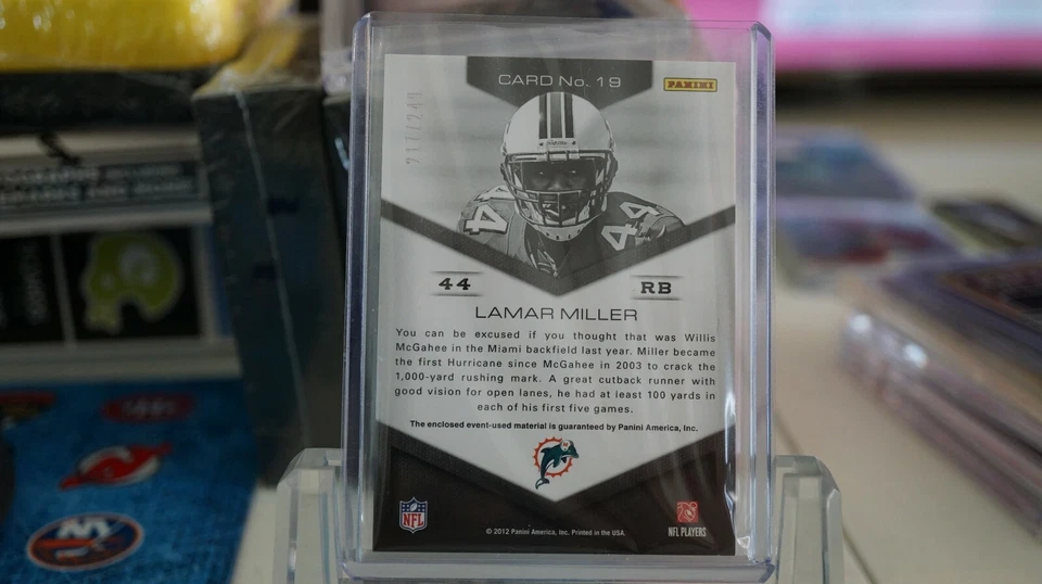 2012 Momentum Head of the Class Materials #19 Lamar Miller Jersey /249 - NM-MT - Image 3 of 4