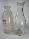 SALE!  Vintage GLASS MILK BOTTLES lot: Hagerstown, MD & Bliss Homestead, MA — photo 1