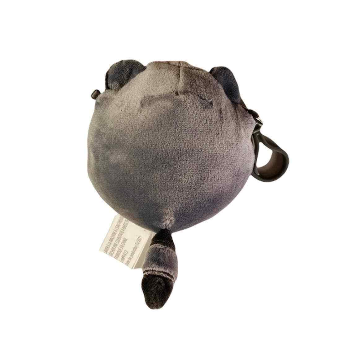 Squishmallow Randy Raccoon Dog Toy Clipon Keychain 3.5" Plush Kellytoy Gray Clip