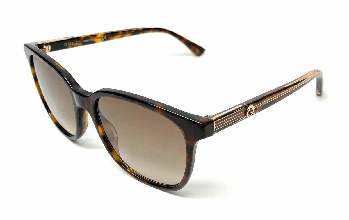 GUCCI GG0376S 002 Rectangular Havana Crystal Hava Brown 54 mm Women s Sunglasses