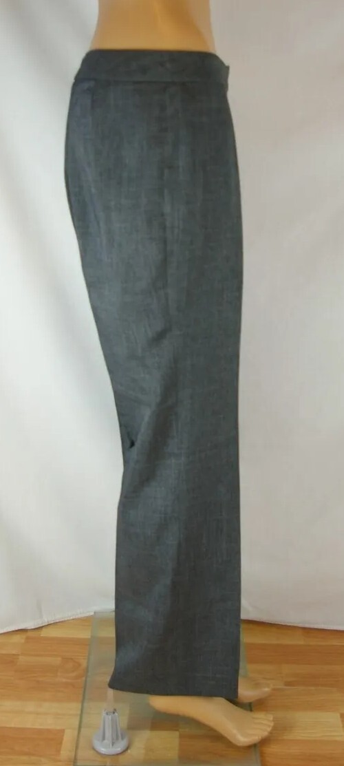 Solid Charcoal Gray Lined Flat Front Dress Pants … - image 7