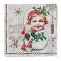 Serviette Puppy Aus Tissue 33 X 33 Cm, 20 StüCk - Weihnachten