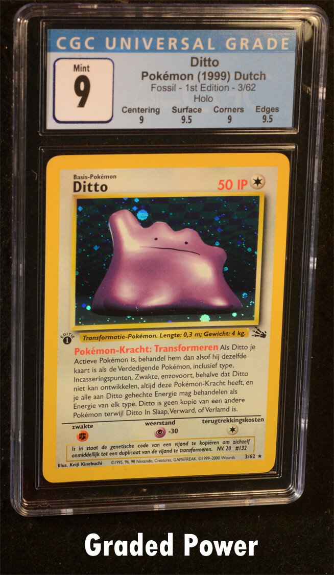 Pokemon Fossil 1st Edition Dutch Ditto CGC 9 Holo (8041) 3