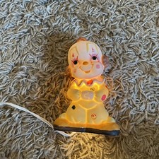 Lefton Happy Clown Lamp Night Light Nursery Bedroom 7" Vintage Working