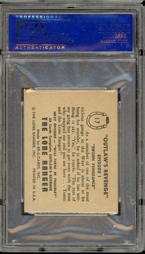 1950-60 W536-2 Lone Ranger Perforated #17 Sworn Vengeance PSA 8 - Picture 2 of 2