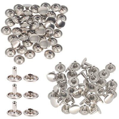 Doppelkappennieten 4 mm - 15 mm Bolzen Schnellnieten Leder Basteln Reparatur 100 Stück