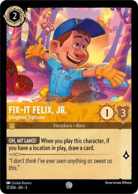 1x Fix-It Felix, Jr. - Delighted Sightseer NM Eng Lorcana - Shimmering Skies
