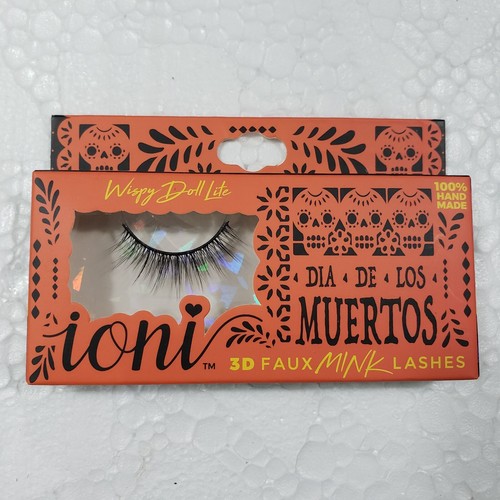 Ioni Cosmetics 3D Faux Mink Lashes Reusable Handmade Day of the Dead SEE VIDEO - Picture 11 of 30
