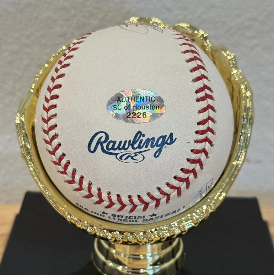 RARE BILLY WILLIAMS HOF ROY AUTOGRAPHED SIGNED BASEBALL JSA COA PLAQUE HOLDER - Image 4 of 4