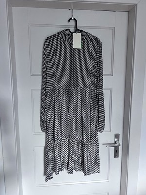 Kaffe Kleid 'Karina' - schwarz - sand - Gr. 36/38 - Viskose - NEU