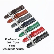 WHOLESALE Lot 7pcs Genuine Cow Leather Watch Strap Band 20/22/24/26mm ch011
