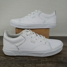 VANS White Leather Low Top Lace-Up Sneakers Logo Casual Youth US 4 EU 35