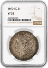 1890 CC Carson City $1 Morgan Silver Dollar NGC VF25 Very Fine Key Date Coin