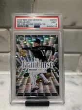 ROKI SASAKI 2023 BBM MR. FRANCHISE GREEN FOIL HOLO #MF05 PSA9 100/100 Pre Rooki