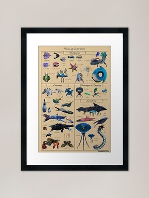 Creatures of Subnautica Below Zero gerahmtes Wandbild Poster Leinwanddruck Bild