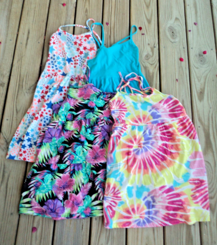 Lot of 4 Girls PLACE & Cat & Jack  Sundresses Size 14 Excellent Contition