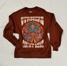 Hollister Sunshine Graphic Brown Crewneck Sweatshirt Women's Small