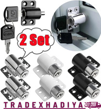 Sliding Patio Door Catch Window Bolt Security Frame Push To Lock + Screws