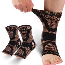 Copper Ankle Brace, Copper Infused Ankle Support Compression Sleeve for Men  Wo