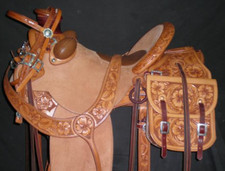 Leather Wade Tree A Fork Horse Saddle Western Ranch Roping Roper Work Trail Tack