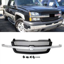 Chrome Black Front Bumper Grille Fit For 2003-2007 Chevrolet Silverado 1500