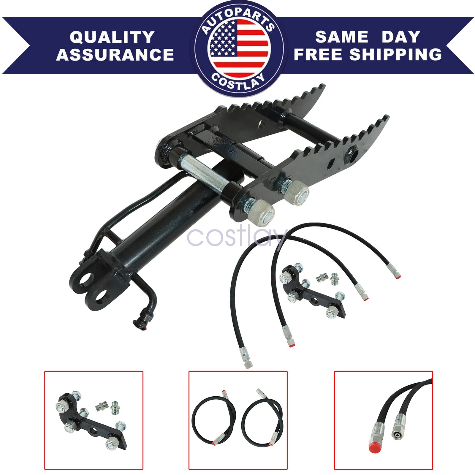 For Mini Excavators Attachments 3-Holes L-Shaped Bracket Hydraulic Thumb Clip