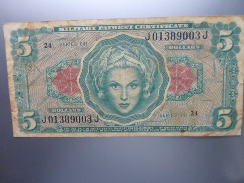 U.S. 641 Five Dollars Military Payment Certificate (MPC)