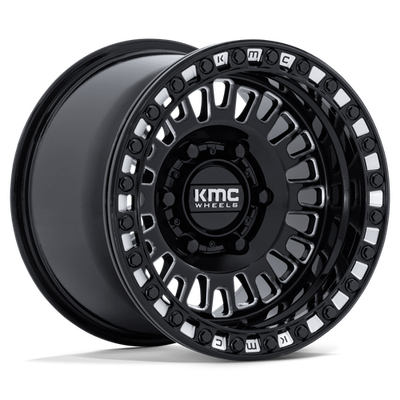 KMC KS242 AZTEC UTV BEADLOCK GLOSS BLACK MILLED RIMS: 15x10, 6x139