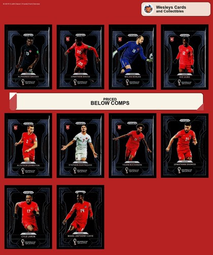 ⚽ ROOKIE Canada Soccer Lot (10) Davies David 2022 Prizm World Cup No Dups NM