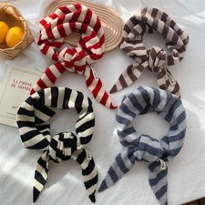 Wool Triangle Scarf Knitted Warm Headscarf Striped Winter Wrap 80 to 100cm