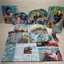 🚨 SEALED 1999 Star Wars Episode 1 Hallmark Party Kit! Plates+Napkins+Hats ⏰