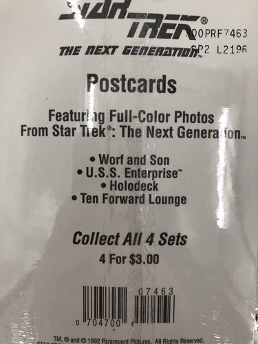 4 juegos de postales STAR TREK 4 postales en cada paquete y 4 paquetes de pegatinas 1992 Nuevo de Lote Antiguo - Imagen 7 de 11