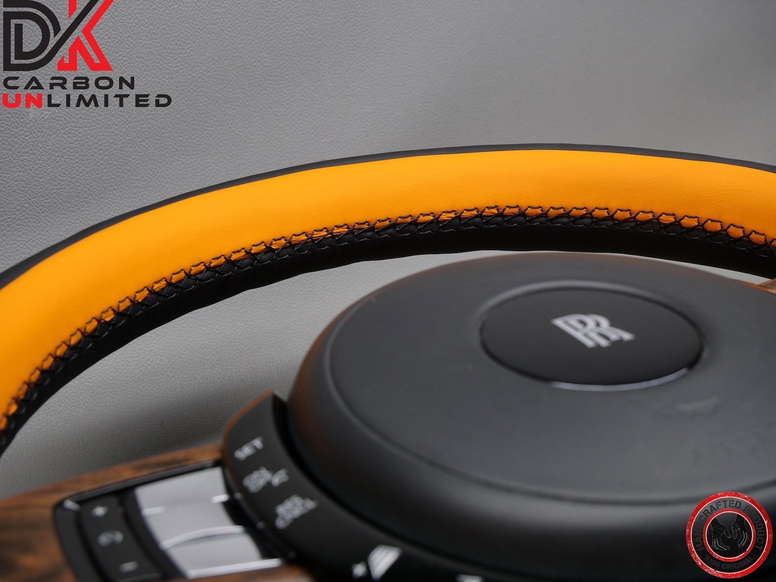 Rolls Royce Ghost Thick Rimmed Two Tone Mandarin Black Stitch Steering Wheel