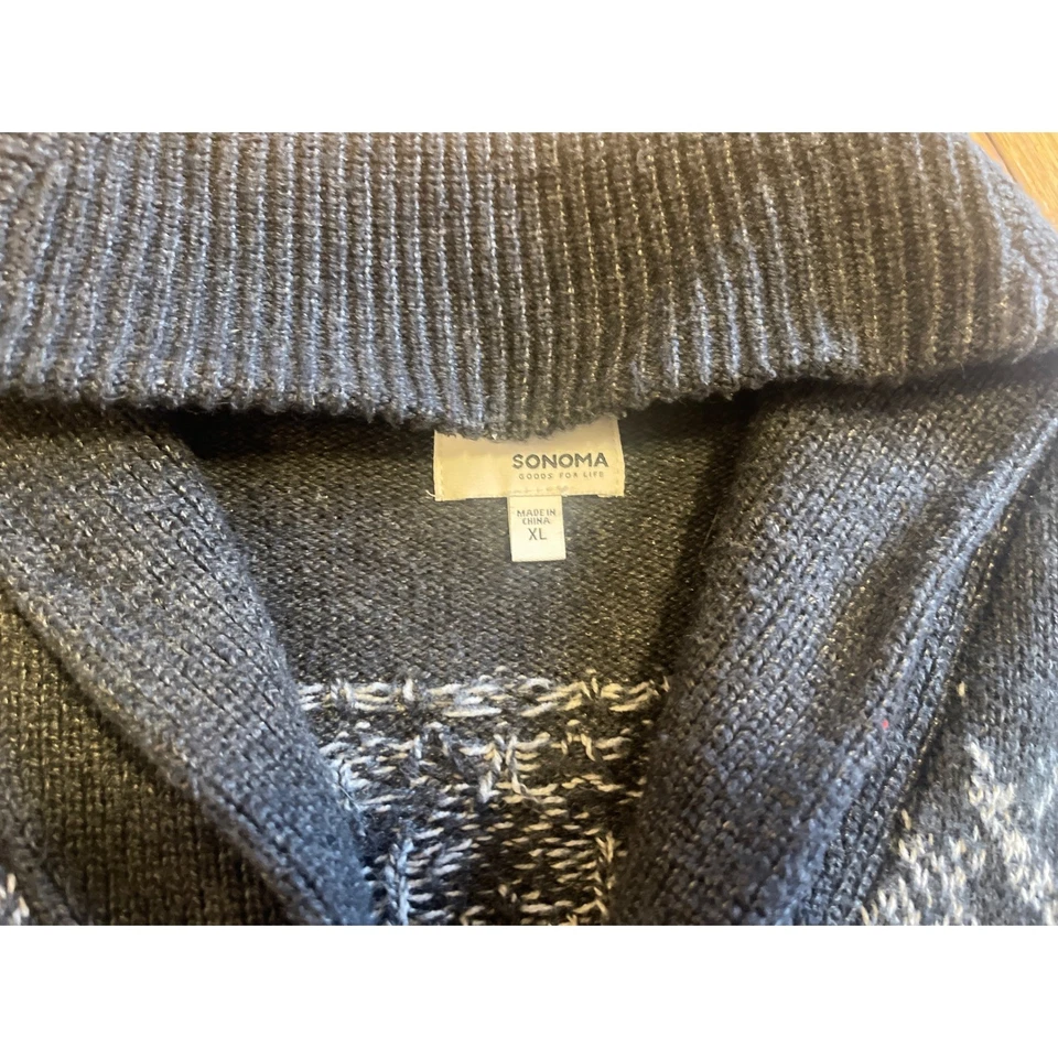 Suéter Sonoma Para Hombres Gris Isla Justa Chal Cuello Acogedor Cárdigan Talla XL Lana Foto 3 de 4