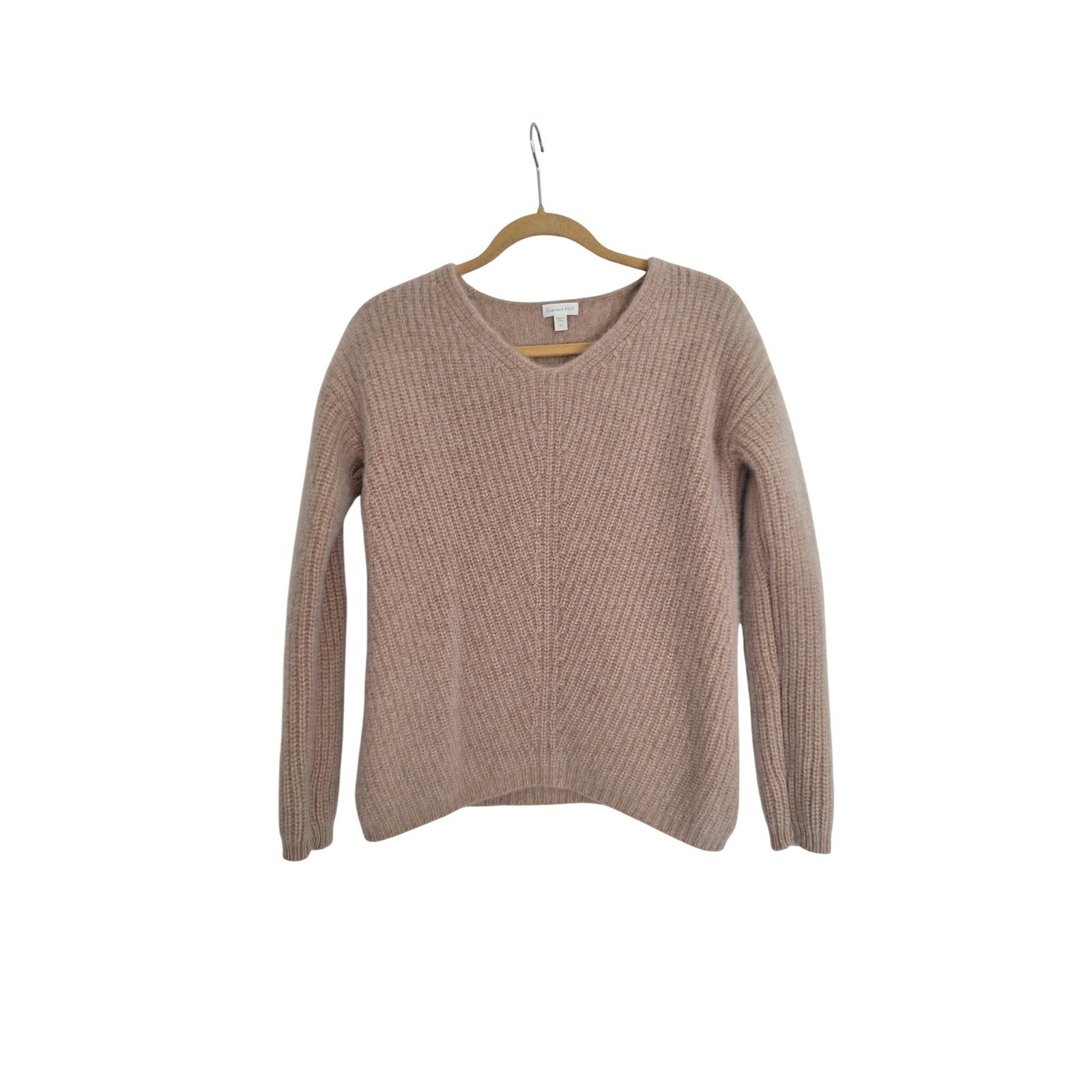 Garnet Hill Beige 100% Cashmere Sweater Women's size M