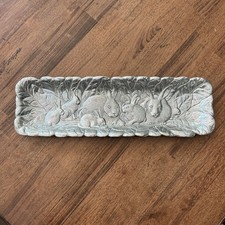 Vintage Arthur Court Serving Platter Tray Easter Bunny Aluminum 1990 High Relief
