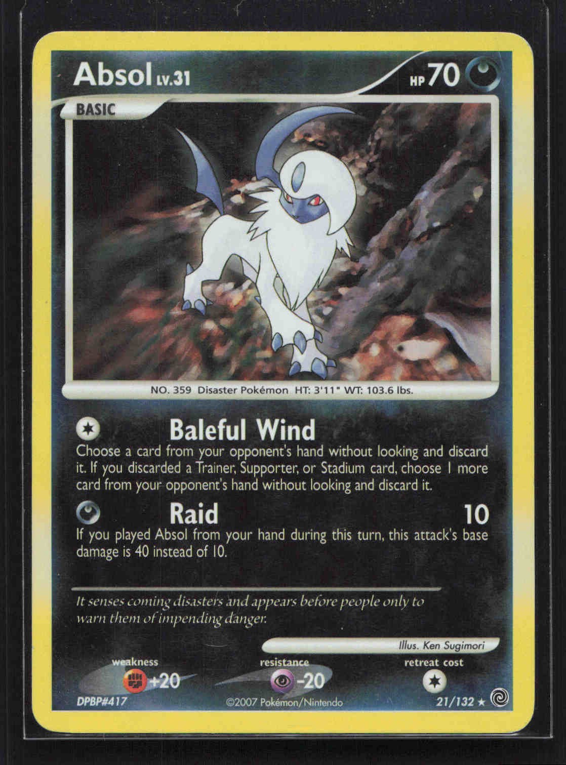 Absol Rare Secret Wonders 21/132 Reverse Holo Rare LP