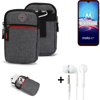 Gürtel-Tasche + Kopfhörer für Motorola E6s Handy Hülle