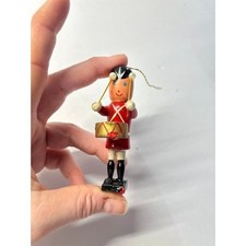 Vintage lata 50/60 Perkusista Chłopiec Solider Drewniana ozdoba