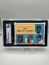 1961 Topps Baseball N.L. Home Run Leaders Hank Aaron Ernie Banks #43 SGC 5 EX!