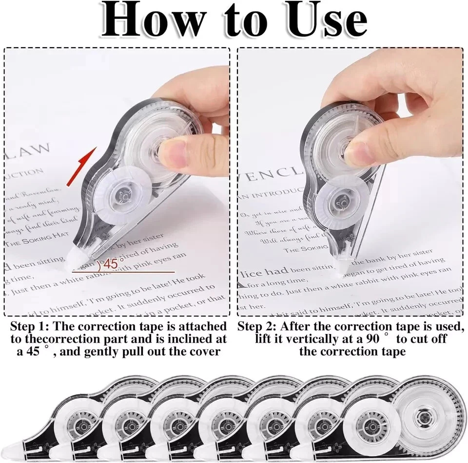 BESARME 12 Pack White out Tape Correction Tape 39 Feet Each Whiteout Roller - Image 2 of 4