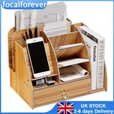 Office Supplies Wooden Desk Rack Single Drawer Pen Pencil Storage Display Holder