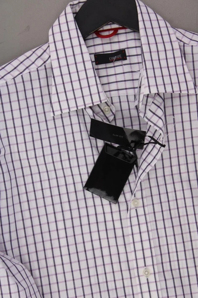 Cinque camicetta per uomo taglia Hemdgröße 39, M, 50 a quadri bianco di cotone - Immagine 2 di 4