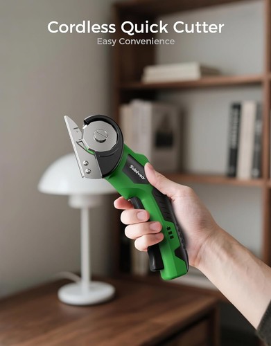 Rechargeable Electric Box Cutter with Upgraded Motor & Ergonomic Design in Green - Picture 9 of 10