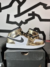Brand New Nike Air Jordan 1 Mid SE Metallic Gold Size 7Y