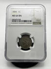 NGC MS-64 BN 1890 Indian Head Cent